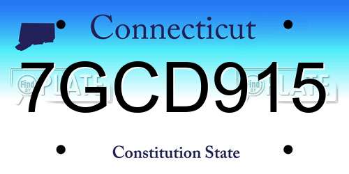 7GCD915 Connecticut License Plate