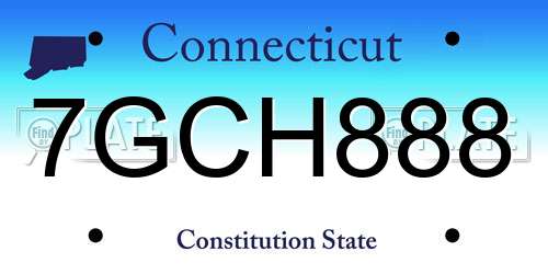 7GCH888 Connecticut License Plate