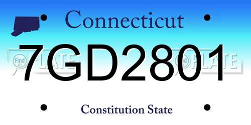 7GD2801 Connecticut License Plate