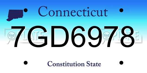 7GD6978 Connecticut License Plate