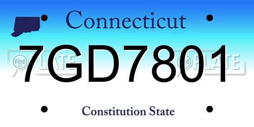 7GD7801 Connecticut License Plate