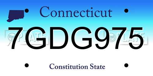 7GDG975 Connecticut License Plate