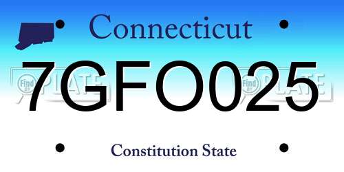 7GFO025 Connecticut License Plate