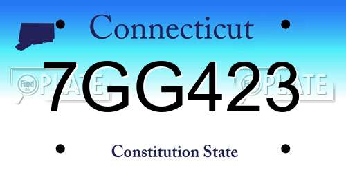 7GG423 Connecticut License Plate