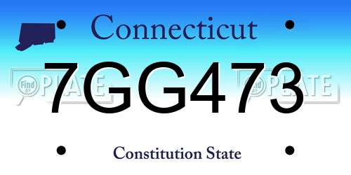 7GG473 Connecticut License Plate