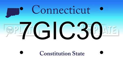 7GIC30 Connecticut License Plate