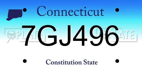 7GJ496 Connecticut License Plate