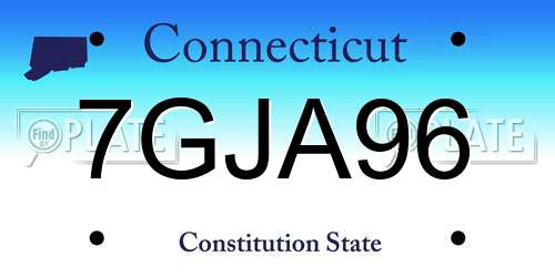 7GJA96 Connecticut License Plate