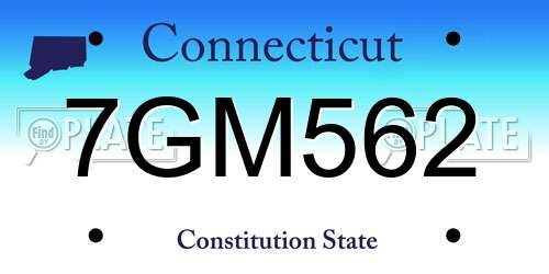 7GM562 Connecticut License Plate