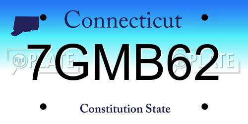 7GMB62 Connecticut License Plate