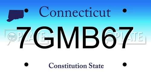 7GMB67 Connecticut License Plate