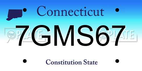 7GMS67 Connecticut License Plate