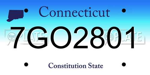 7GO2801 Connecticut License Plate