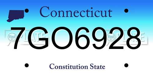 7GO6928 Connecticut License Plate