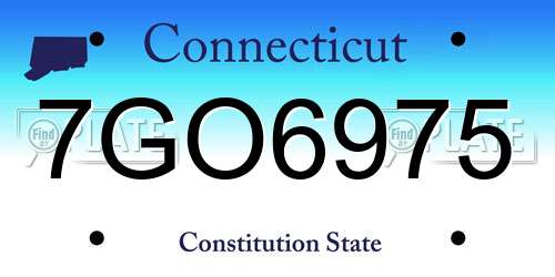 7GO6975 Connecticut License Plate