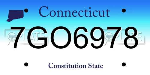 7GO6978 Connecticut License Plate