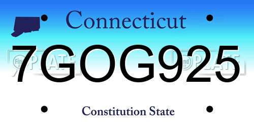 7GOG925 Connecticut License Plate