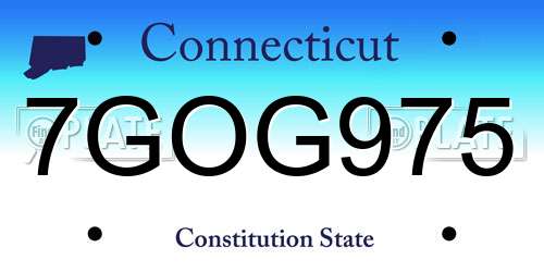 7GOG975 Connecticut License Plate