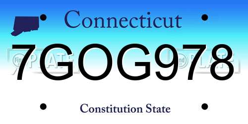 7GOG978 Connecticut License Plate