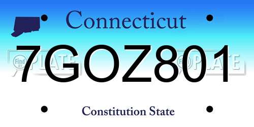 7GOZ801 Connecticut License Plate