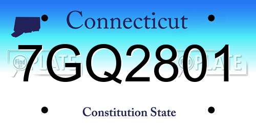 7GQ2801 Connecticut License Plate