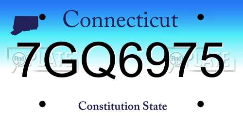 7GQ6975 Connecticut License Plate