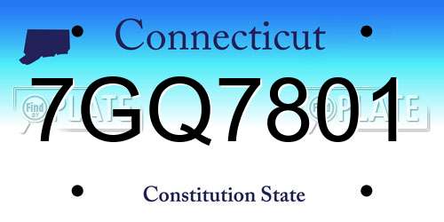 7GQ7801 Connecticut License Plate