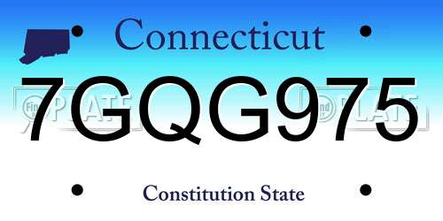 7GQG975 Connecticut License Plate