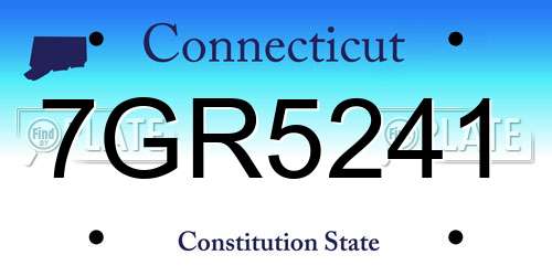 7GR5241 Connecticut License Plate