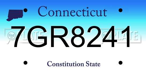 7GR8241 Connecticut License Plate