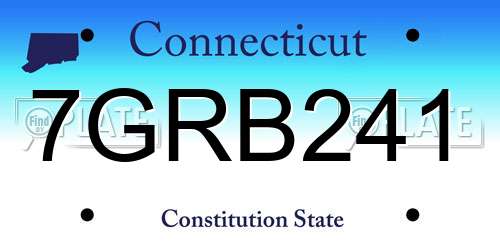 7GRB241 Connecticut License Plate