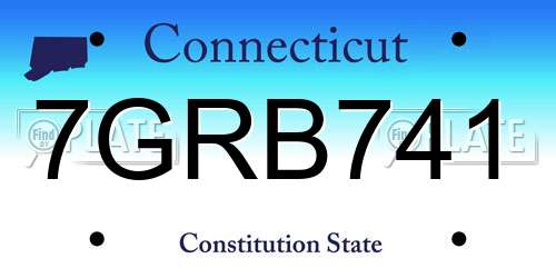 7GRB741 Connecticut License Plate