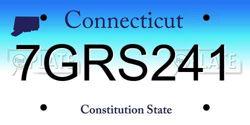 7GRS241 Connecticut License Plate