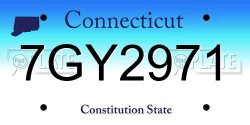 7GY2971 Connecticut License Plate