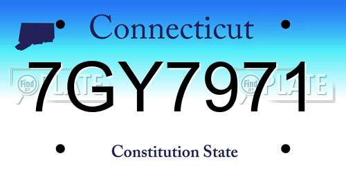7GY7971 Connecticut License Plate