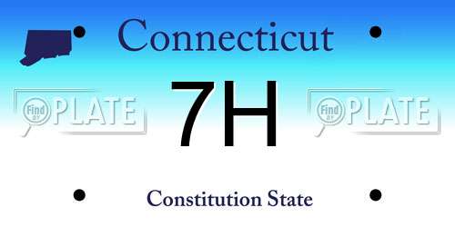 7H Connecticut License Plate