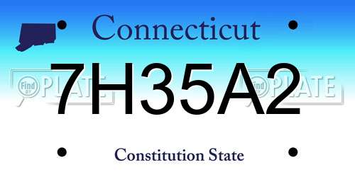 7H35A2 Connecticut License Plate