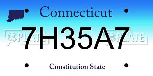 7H35A7 Connecticut License Plate