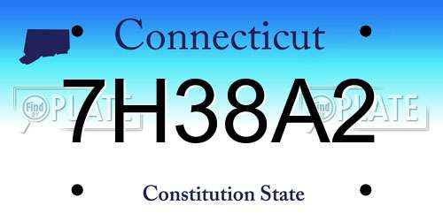 7H38A2 Connecticut License Plate