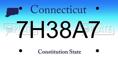 7H38A7 Connecticut License Plate
