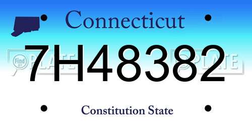 7H48382 Connecticut License Plate