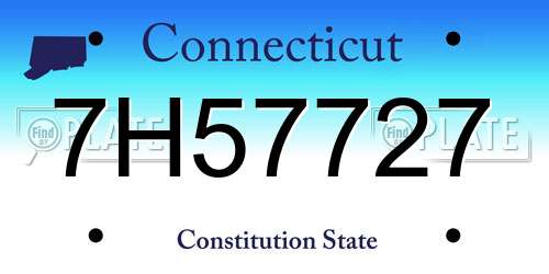 7H57727 Connecticut License Plate