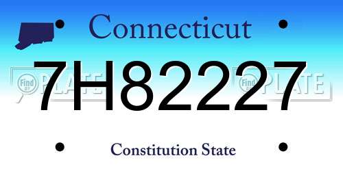 7H82227 Connecticut License Plate