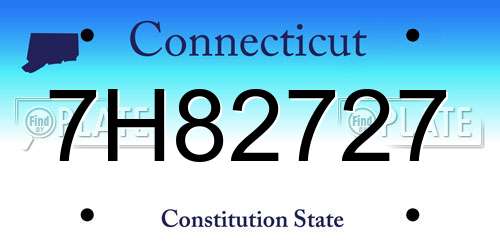 7H82727 Connecticut License Plate