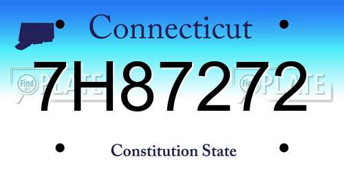 7H87272 Connecticut License Plate