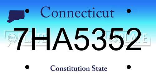 7HA5352 Connecticut License Plate