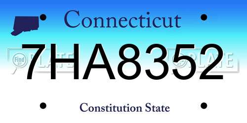 7HA8352 Connecticut License Plate