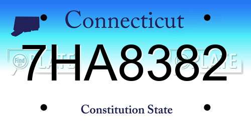 7HA8382 Connecticut License Plate