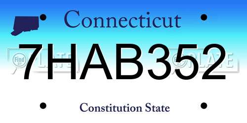 7HAB352 Connecticut License Plate