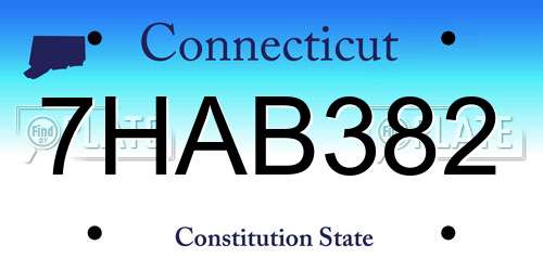 7HAB382 Connecticut License Plate